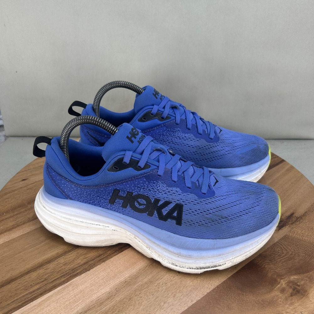 Hoka Bondi 8 Women Running Shoes Blue 1127952 SCS Size 8 B Low Top Sneakers